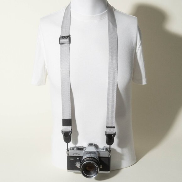 SILVER Adjustable Camera Neck Strap  w/ Peak Design Anchors 1.25" wide EXCLUSIVE - Picture 2 of 10